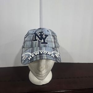 Plaid Boys Cap New York Print Adjustable